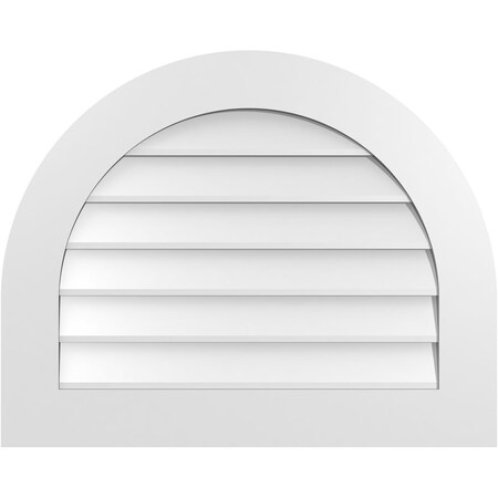 Ekena Millwork Round Top Surface Mount PVC Gable Vent: Non-Functional, w/ 3-1/2"W x 1"P Standard Frame, 30"W x 24"H GVPRT30X2401SN
